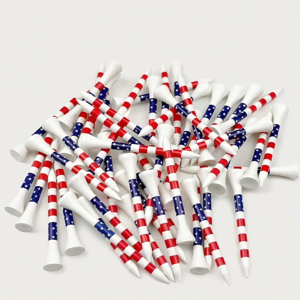 American Flag Bamboo Golf Tees