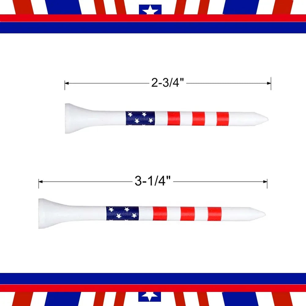 American Flag Bamboo Golf Tees