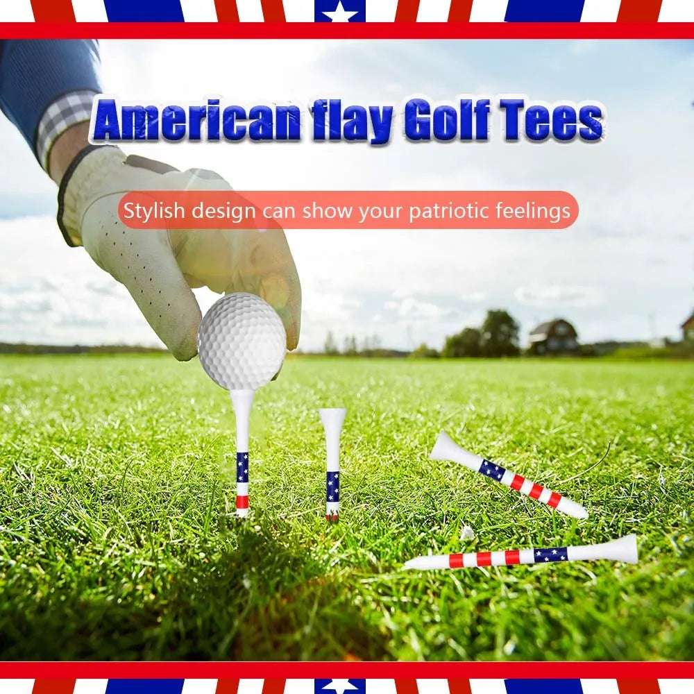 American Flag Bamboo Golf Tees