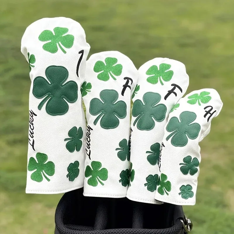 Lucky Clover Faux-Leather Golf Club Headcover