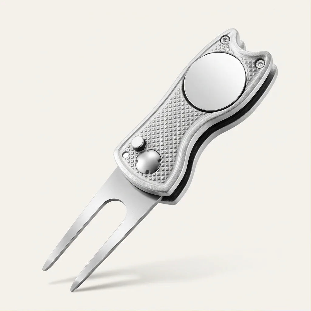 Foldable Golf Divot Tool & Groove Cleaner