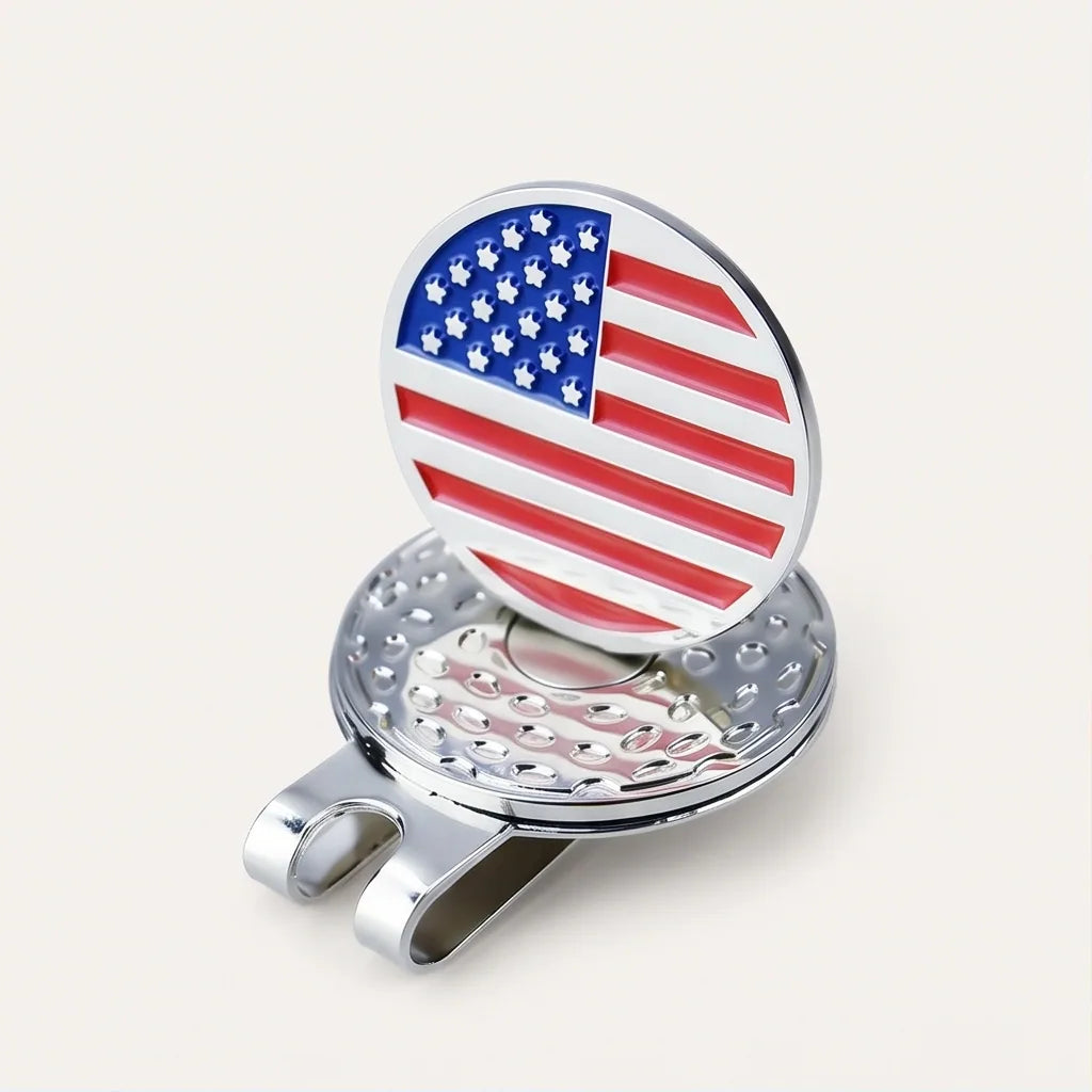 Magnetic American Flag Golf Hat Clip