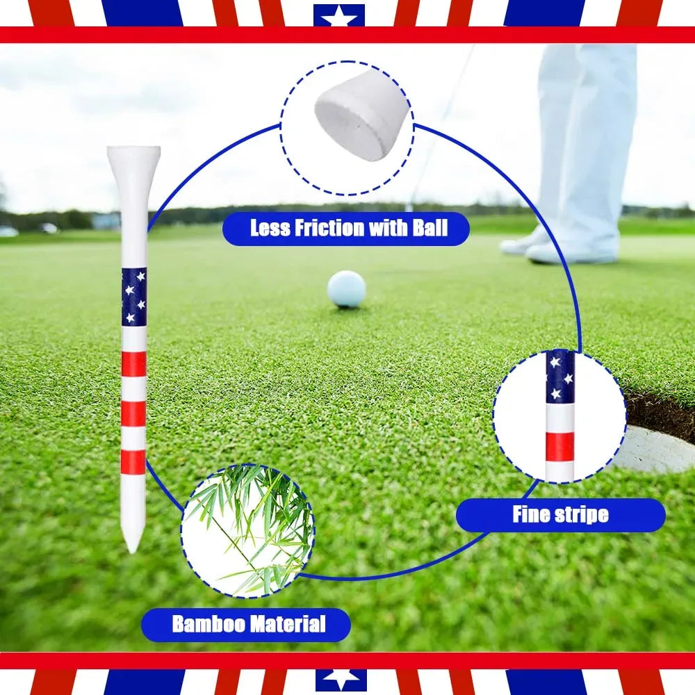 American Flag Bamboo Golf Tees