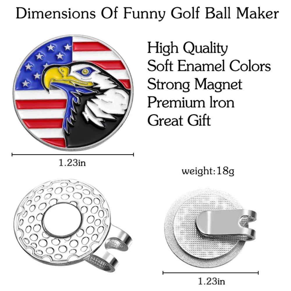Magnetic American Flag Golf Hat Clip