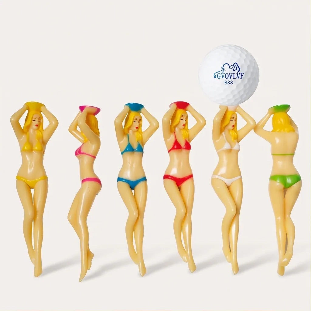 Funny Bikini Silhouette Golf Tees 6-Pack