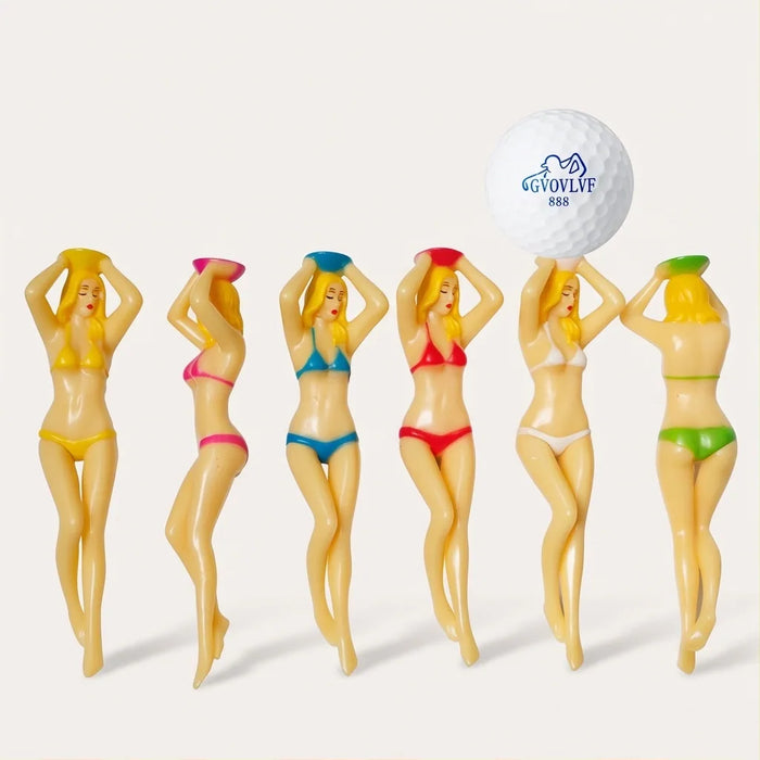 Funny Bikini Silhouette Golf Tees 6-Pack